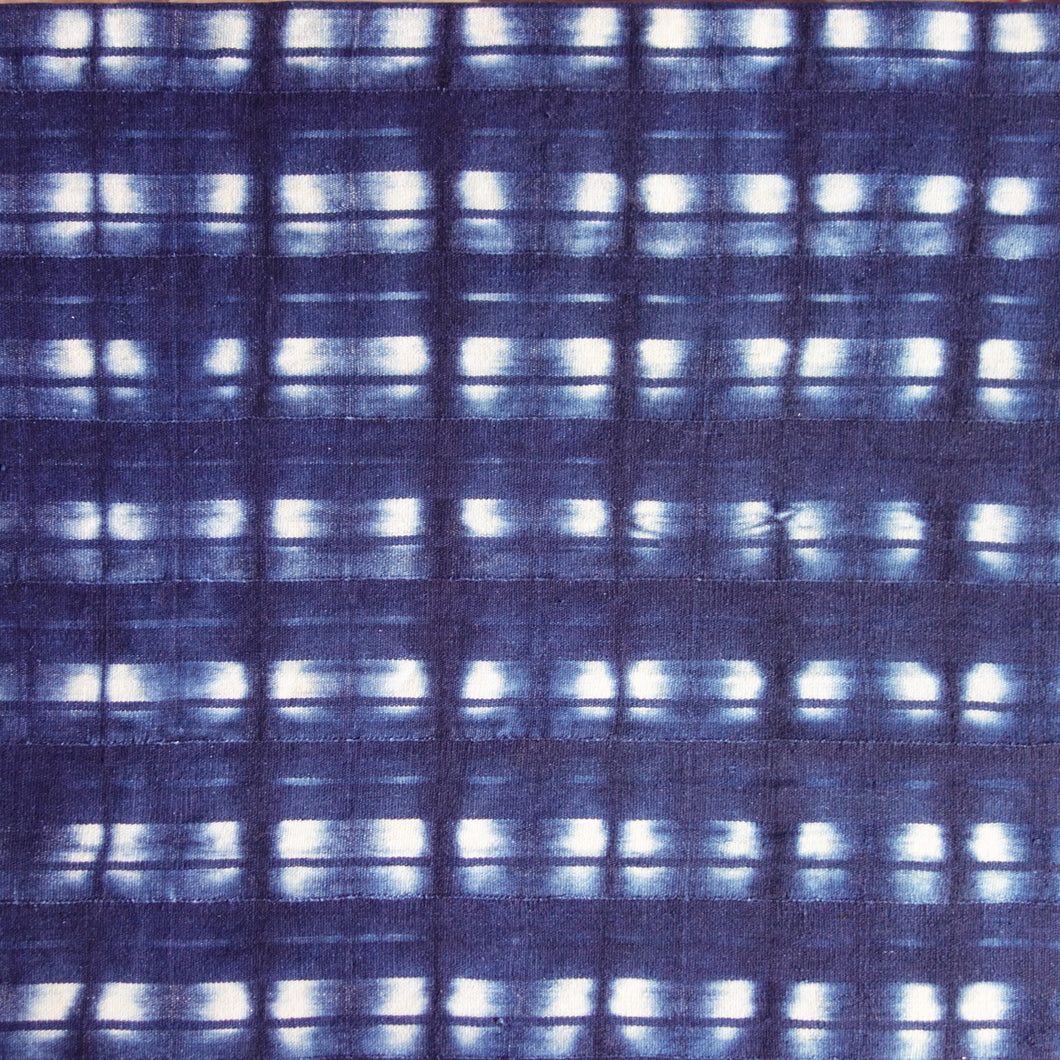 Vintage Indigo Resist-Dyed Heavy Stripweave from Mali